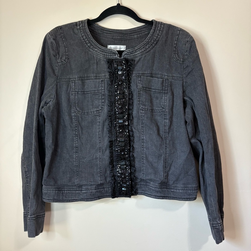 Women's Christopher & Banks Denim Embellished Jacket